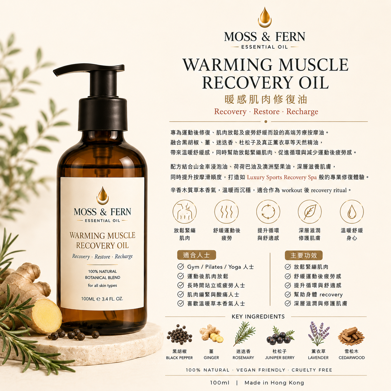 《暖感肌肉修復油》Warming Muscle Recovery Oil 10ml